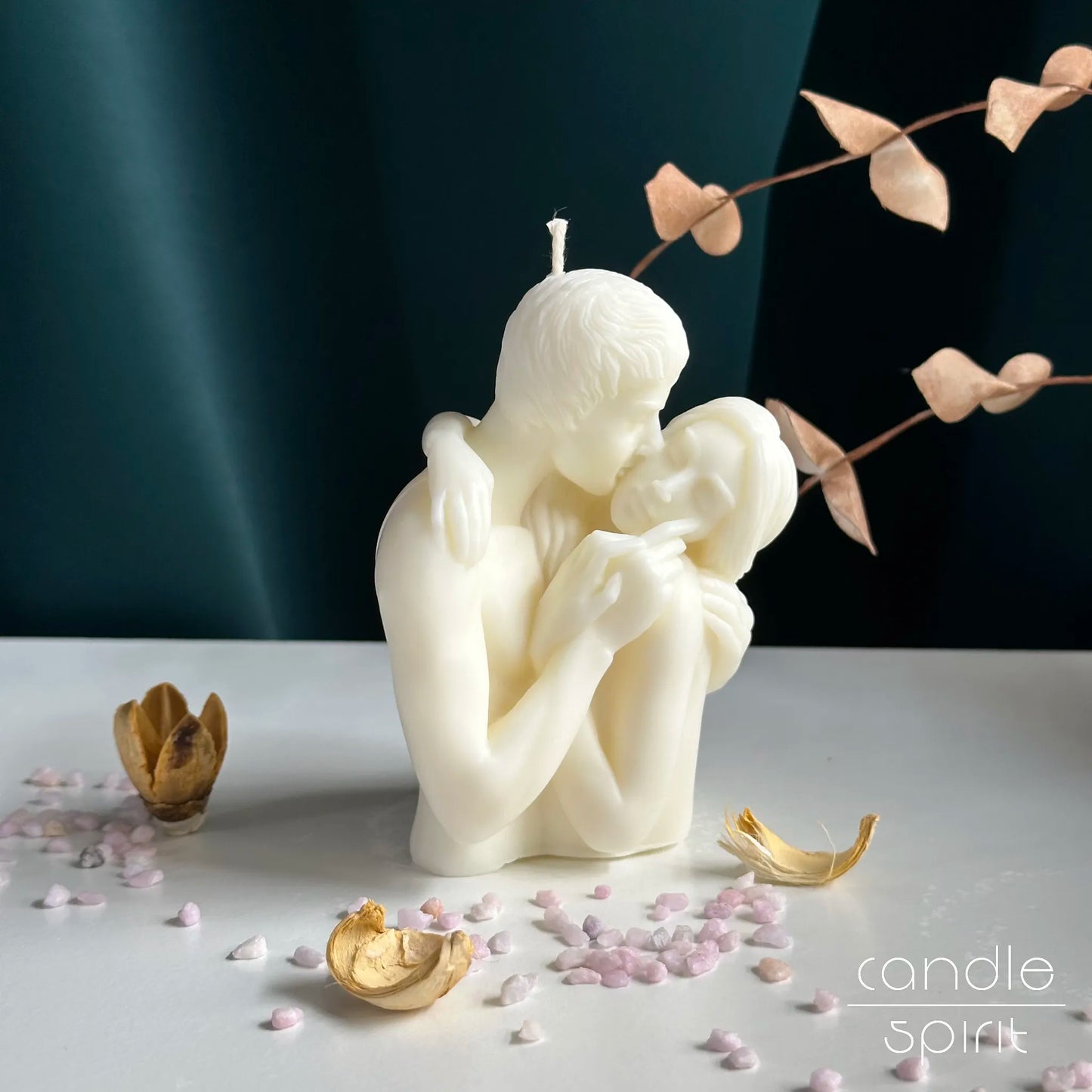 White couple in love body candle - 16th or 4th anniversary gift and romantic present for engagements, proposals, Valentine’s Day, Christmas, housewarmings, birthday.