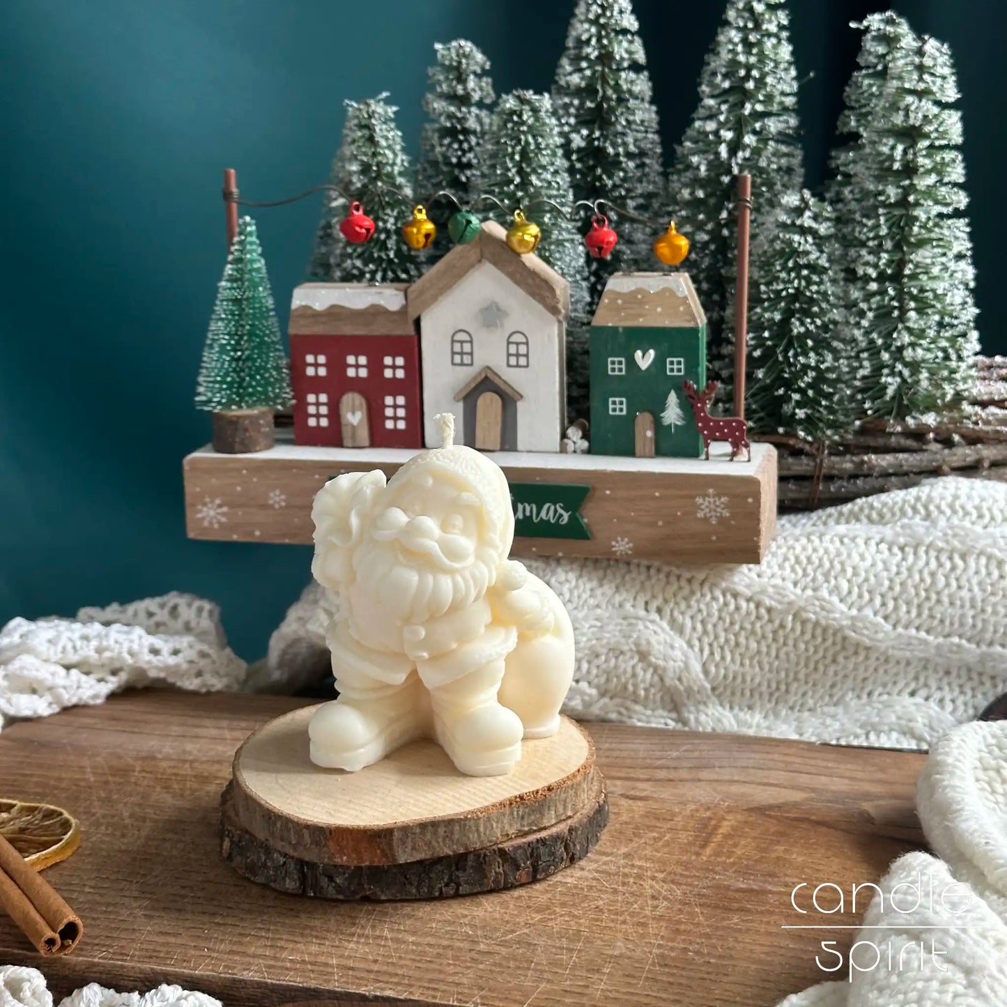 Scented Santa Claus gnome candle with presents - great stocking stuffer, seasonal decor, Secret Santa gift for coworkers, corporate gift, and office holiday party decoration