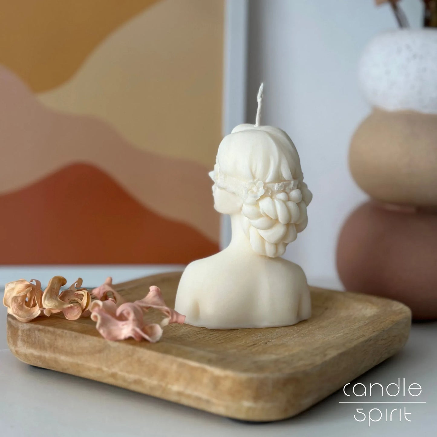 Veiled lady bust candle - bridesmaid gift, birthday gift for best friend, bedroom decor