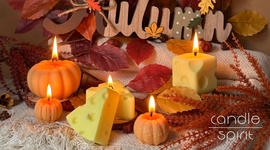 Pumpkin and cheese autumn candles