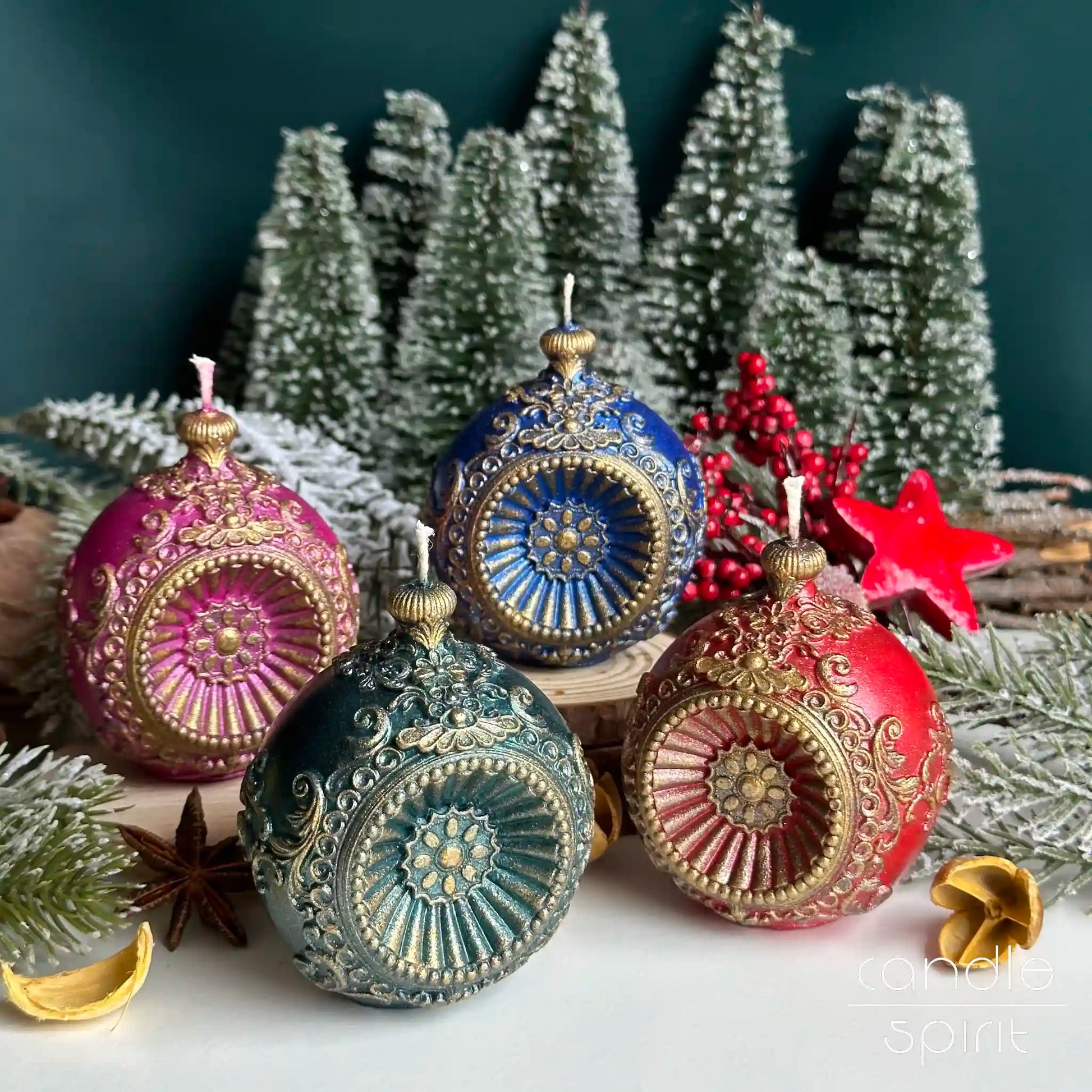 Christmas candle ornaments - holiday gift for mom on Mother's Day