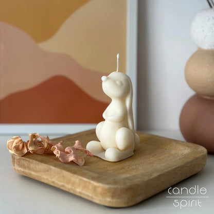 Small cute bunny candle - cute Easter decor, baby shower favour, seasonal gift for pet lovers