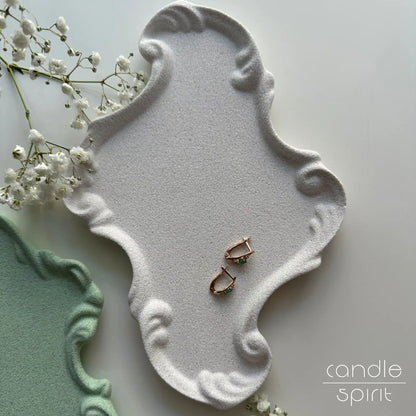 Decorative white vintage jewellery tray - unique Christmas, wedding, Valentine's Day, Mother's Day, and housewarming presents for moms, brides, friends, girlfriends, wives. 