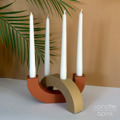 Double candlestick holders for two taper candles - birthday gift for  friends, mothers, grandmothers, sisters, coworkers, holiday hosts, and hostesses. Wedding present for newlyweds.