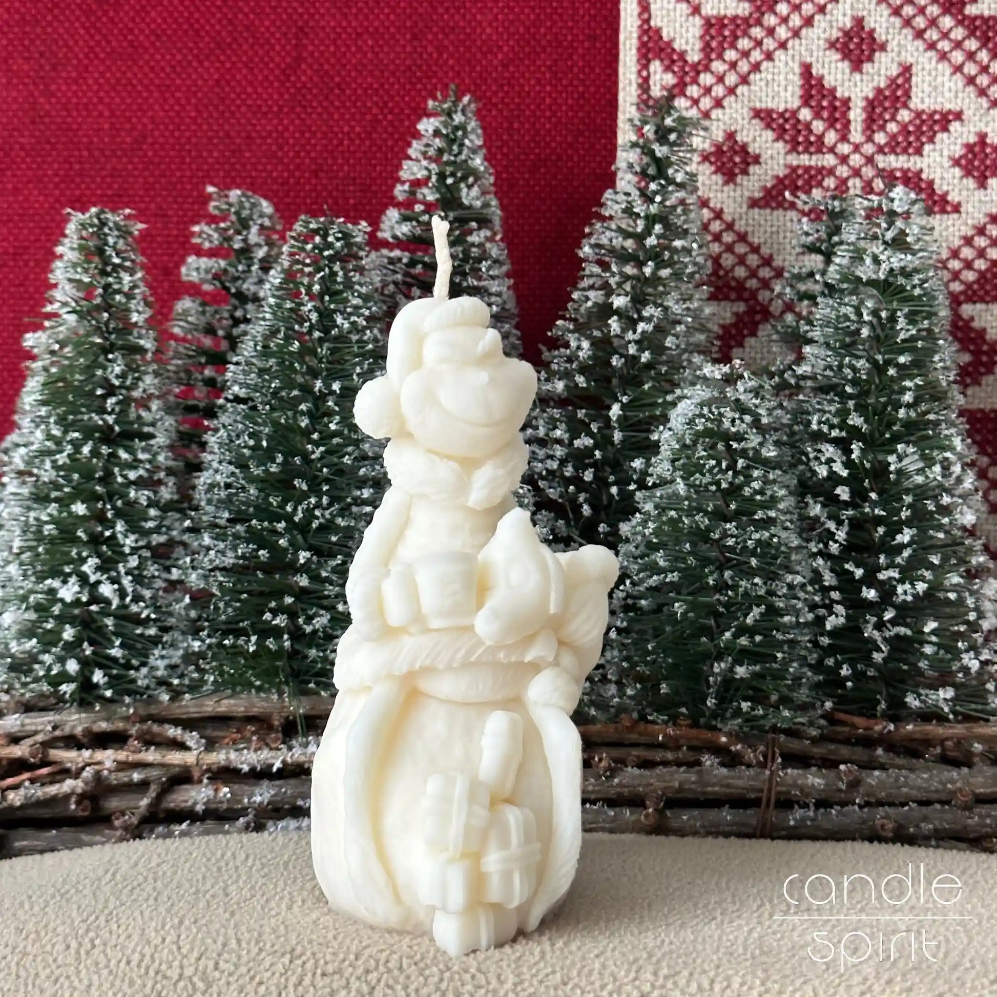 White Christmas Elf candle - funny seasonal office decor, Secret Santa present for colleagues, winter home decor