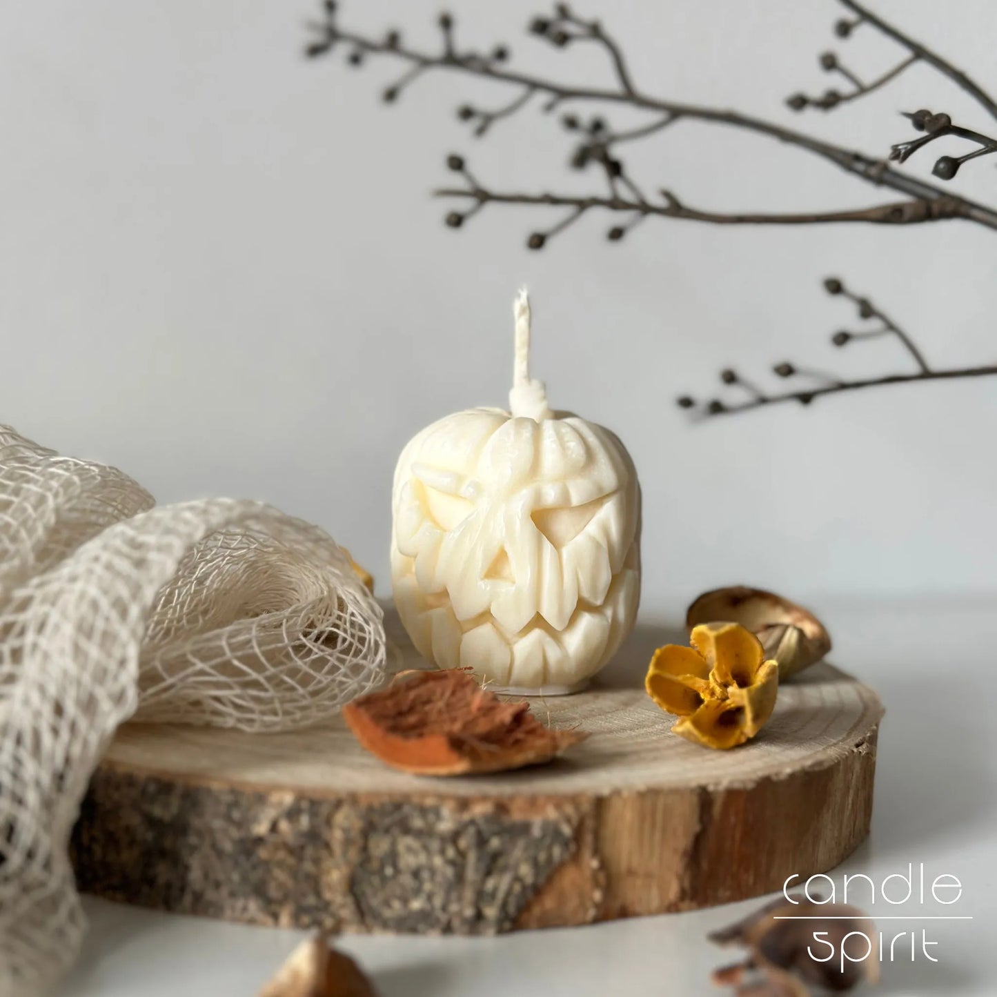 White Jack pumpkin candle - scented Halloween candle gift for fall lovers, friends, and coworkers.