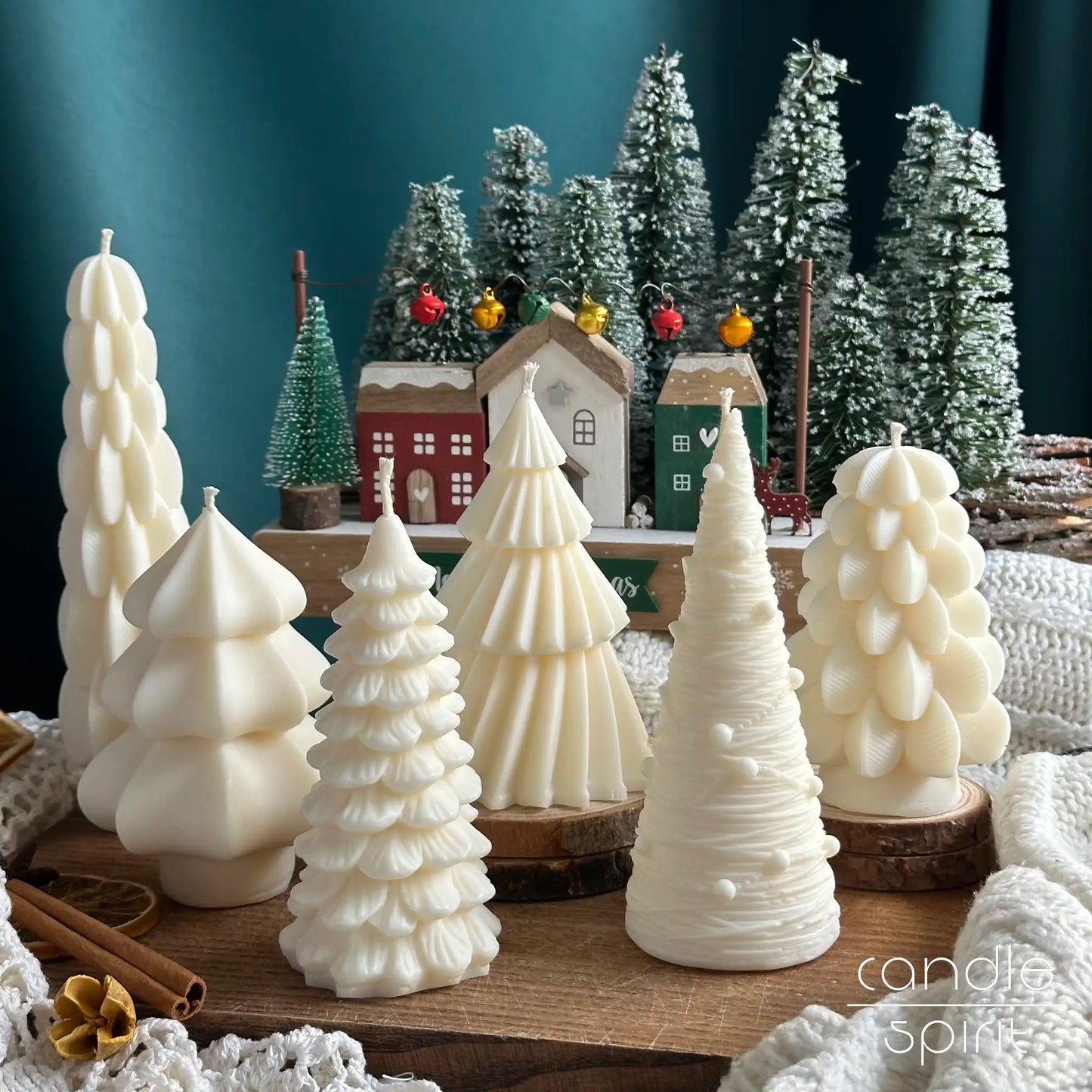 Large white Christmas tree candles - scented Christmas gifts for moms, dads, sisters, brothers, friends, neighbours, coworkers, holiday hosts and hostesses, Secret Santa presents 