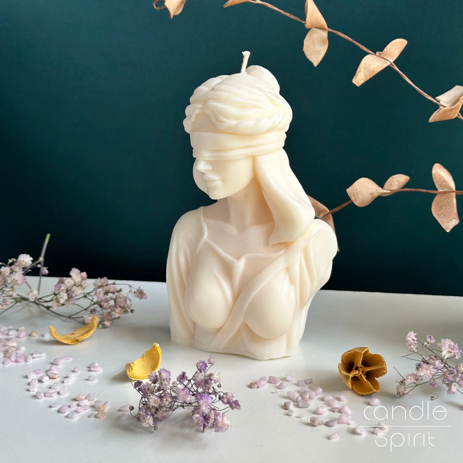 Large Goddess of Justice candle - Christmas gift for law students, lawyers, judges, professors. Legal office decor.