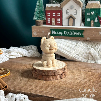 Mini brown puppy candle - Christmas stocking filler, children and nursery decor, cute baby shower favours, dog birthday favors
