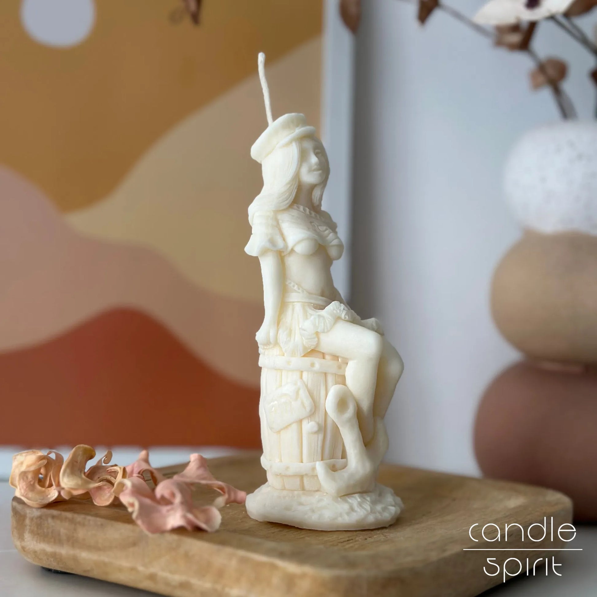 White sailor lady candle - ideal Valentine’s Day, Father’s Day & birthday gift for a husband, boyfriend, sailor.