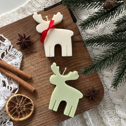 Two scented Scandinavian elk candles - hygge Christmas decor, Swedish Secret Santa gift idea, Nordic stocking stuffer, winter wedding favours