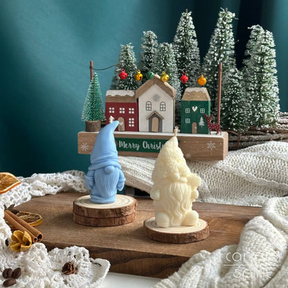 Two scented gnome candles - Christmas presents for kids, coworkers, holiday hosts, moms, grandparents, friends.