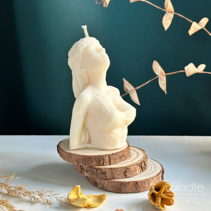 Spring woman candle - elegant decor for living rooms, bedrooms, beauty salons, spas, wellness centres. Unique birthday gift for best friends. 